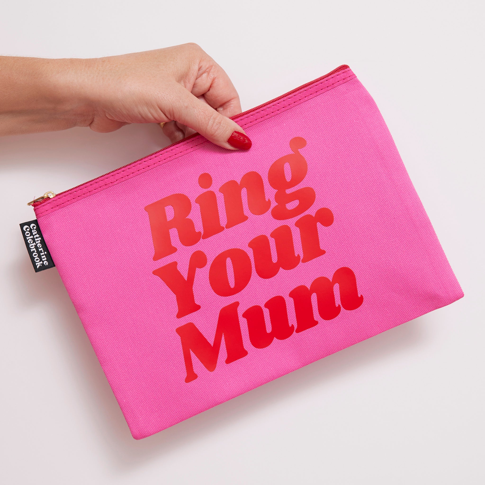 'RING YOUR MUM' PURSE PINK/RED