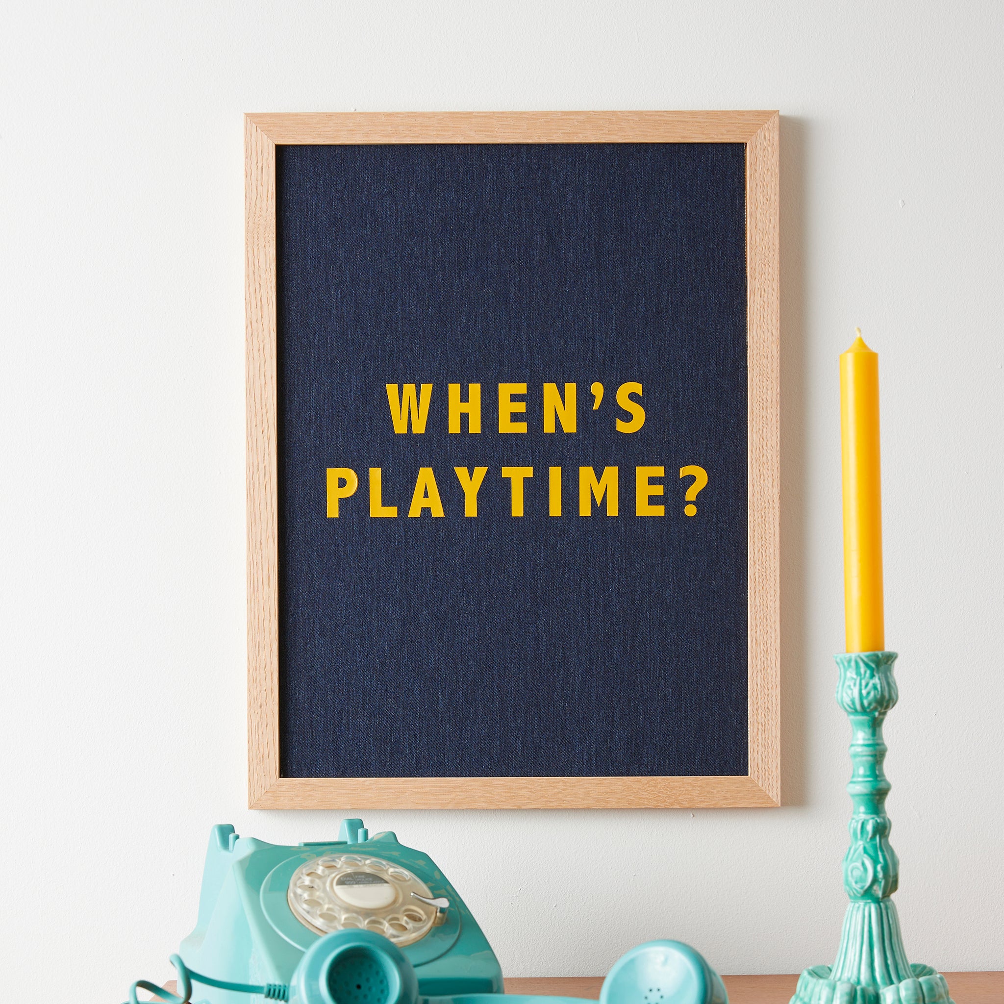 'WHEN'S PLAYTIME?' FRAMED QUOTE PICTURE, image size:2048x2048