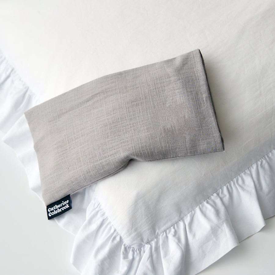 Catherine Colebrook grey linen eye pillow plain with optional lavender