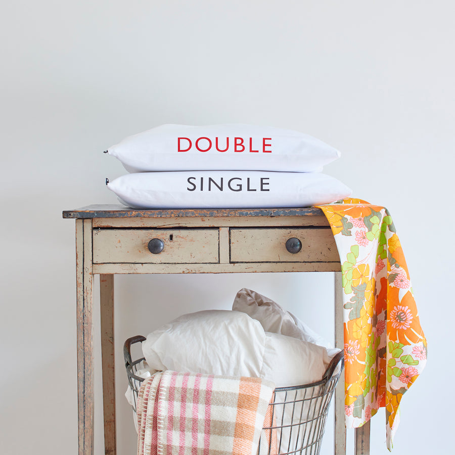 CATHERINE COLEBROOK BEDDING BAGS STACKED UP - DOUBLE