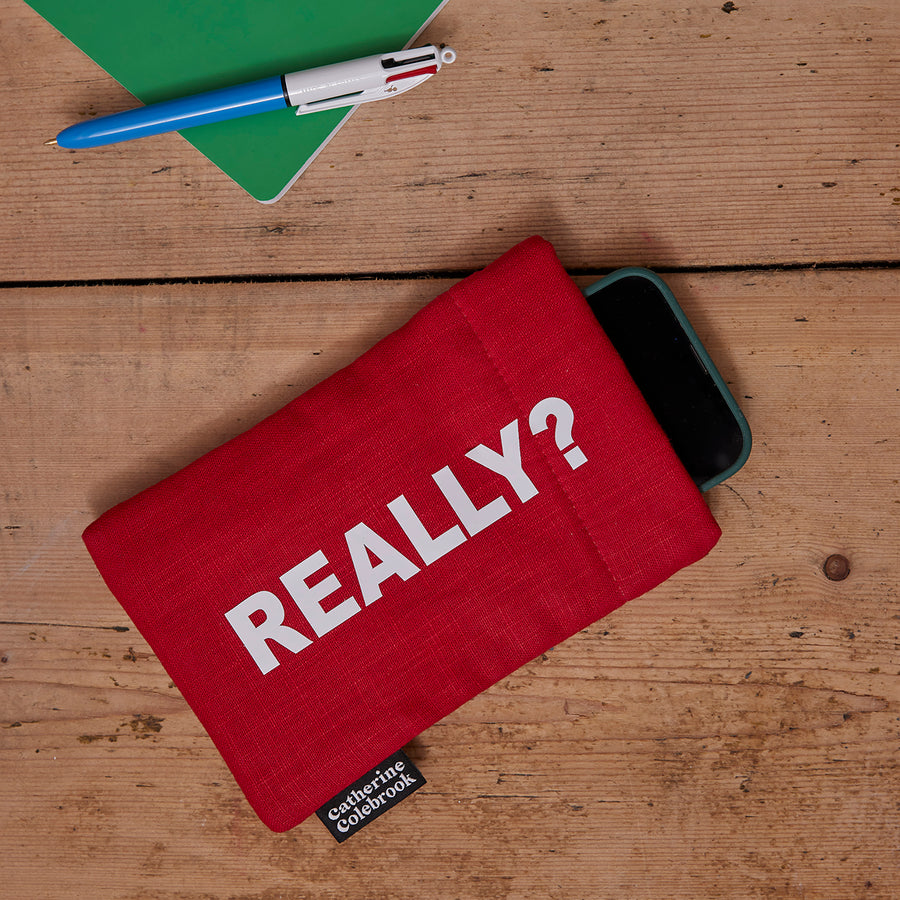 'GET OFF YOUR PHONE' PHONE POUCH - RED/WHITE