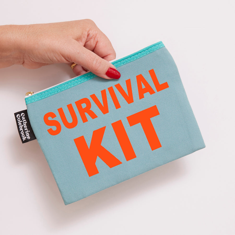 'SURVIVAL KIT' POUCH TURQUOISE/ORANGE