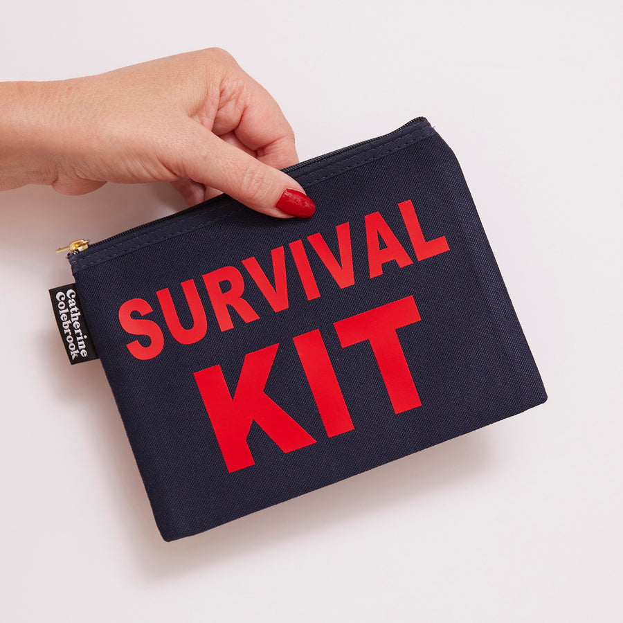 'SURVIVAL KIT' POUCH NAVY/RED