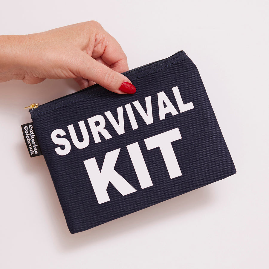 'SURVIVAL KIT' POUCH NAVY/RED