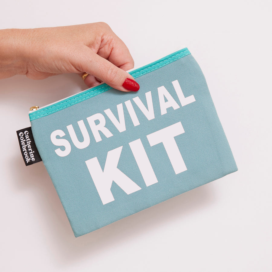 'SURVIVAL KIT' POUCH TURQUOISE/ORANGE