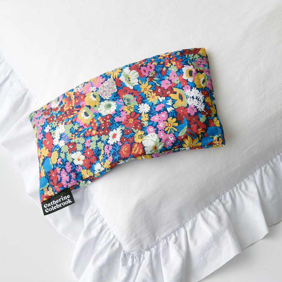 Catherine Colebrook blue Liberty eye pillow plain with optional lavender