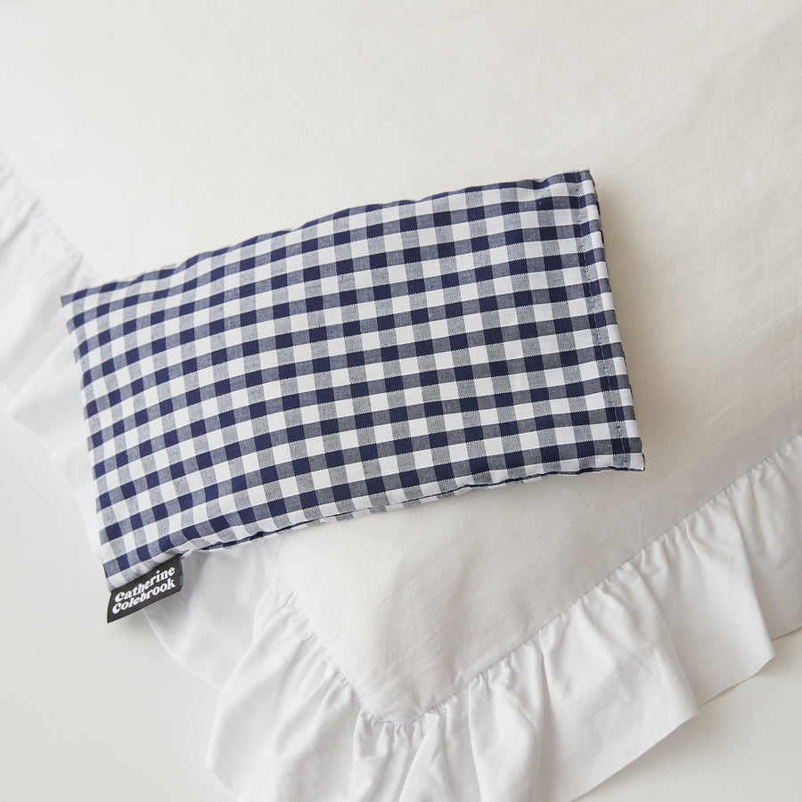 Catherine Colebrook navy gingham eye pillow plain with optional lavender