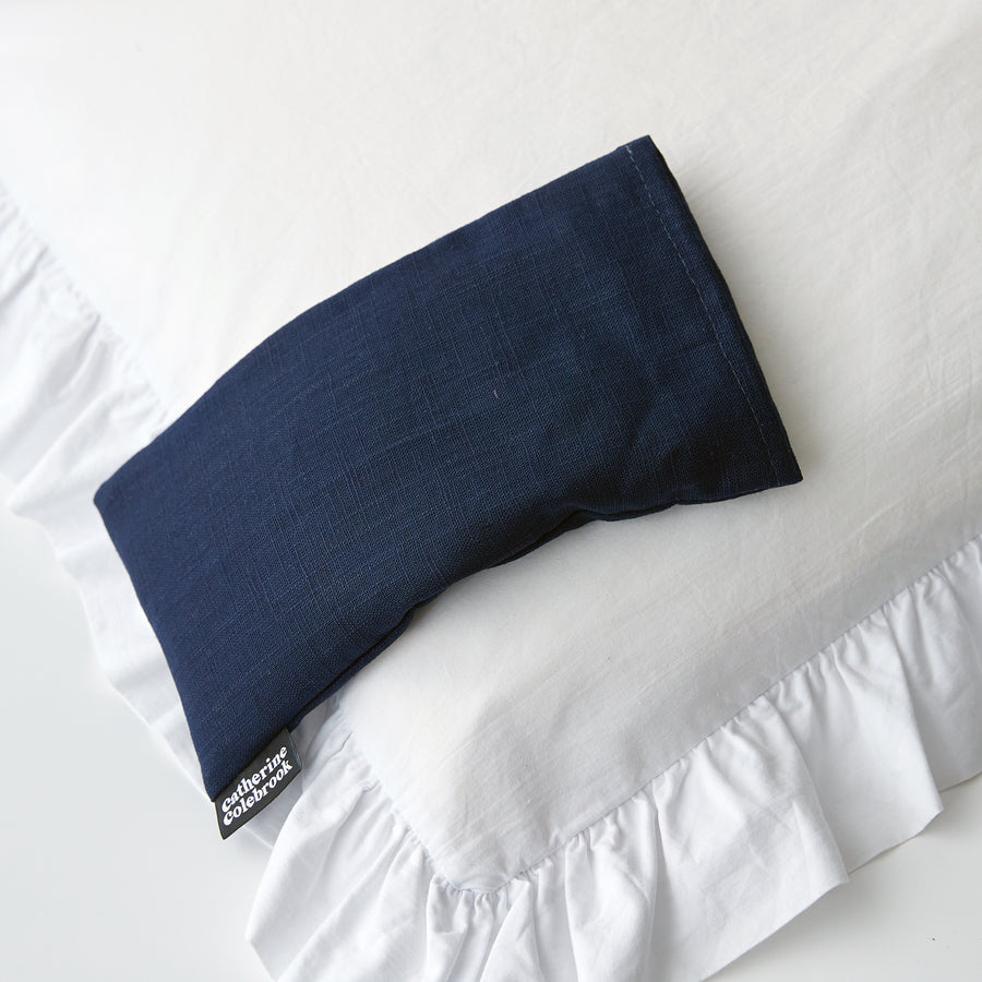 Catherine Colebrook navy linen eye pillow plain with optional lavender